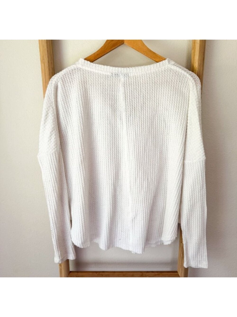 Urban Outfitters Out From Under White Waffle Knit Button Front Sweater XS - Picture 6 of 7